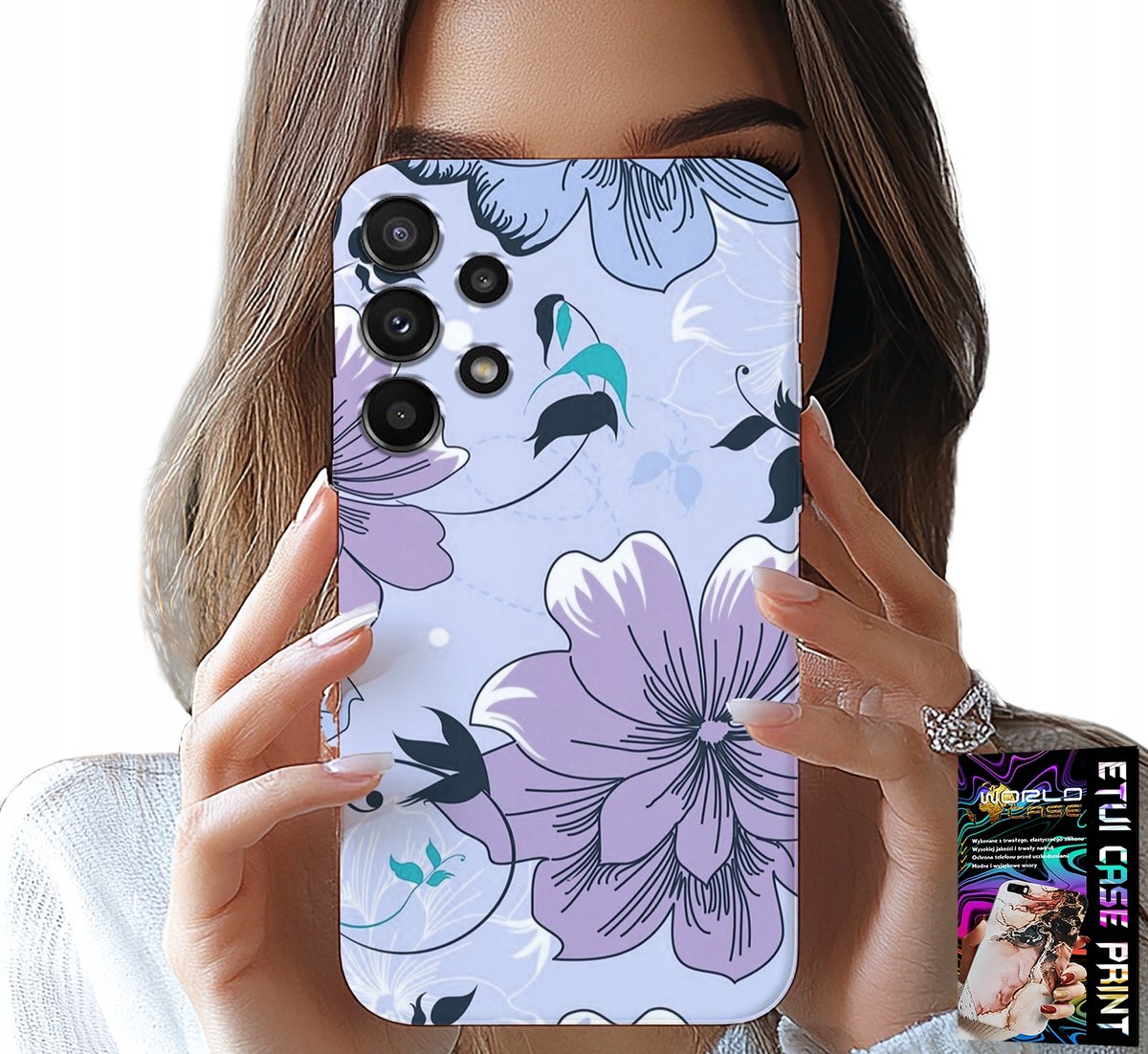 HOESJE VOOR SAMSUNG GALAXY A32 5G - BLOEMEN, MODIEUZE PATRONEN, ACHTERKANT