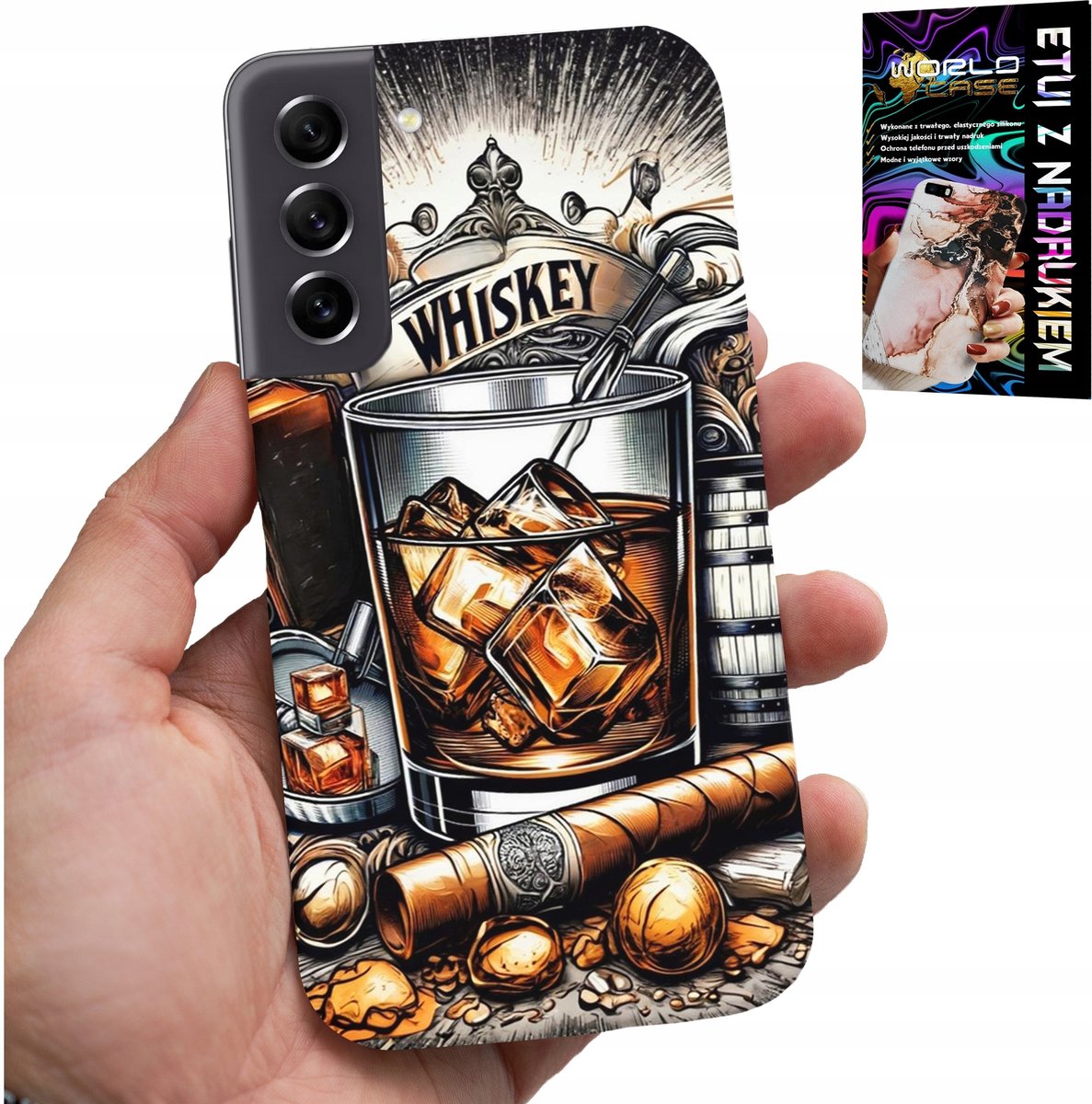 HOESJE VOOR SAMSUNG GALAXY S21 - WHISKY-SIGARPATROON VOOR HEREN ACHTERKANT