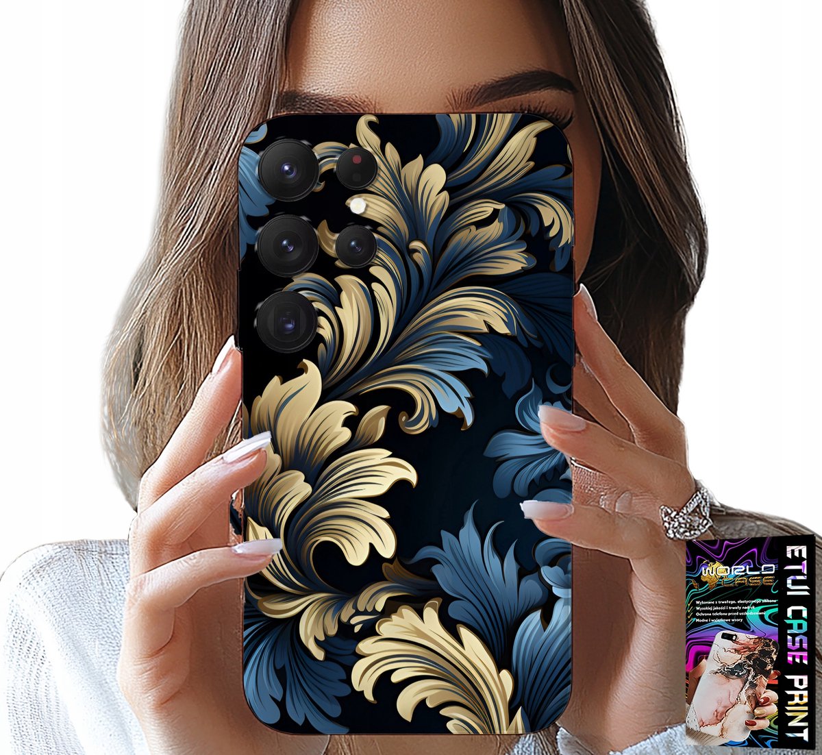 HOESJE VOOR SAMSUNG GALAXY S22 Ultra - ELEGANT GOUDEN, MODIEUS PATROON