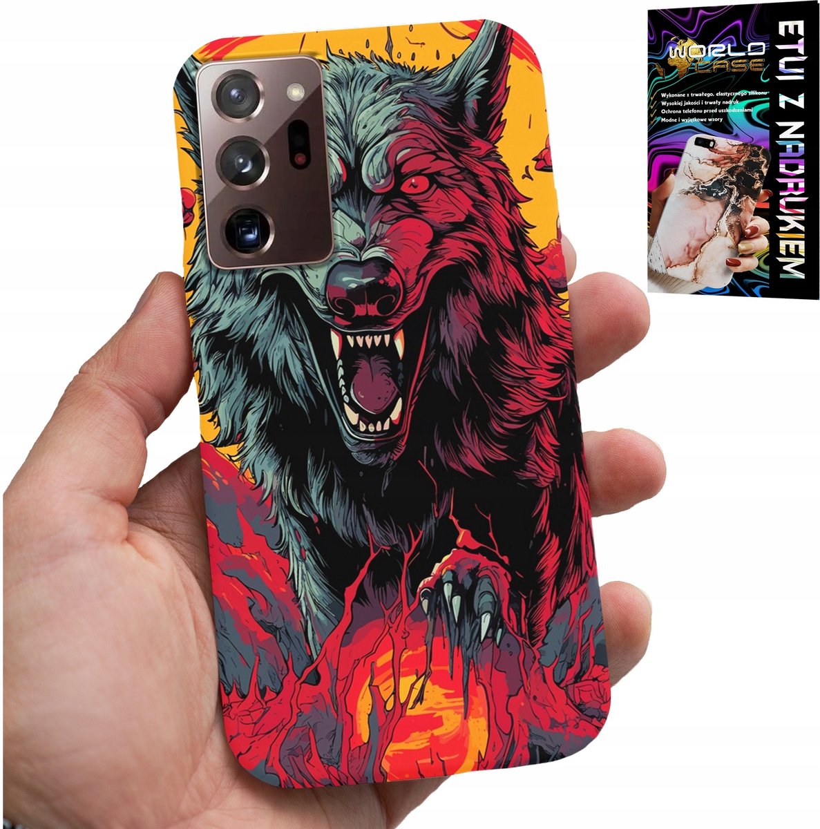 HOESJE VOOR SAMSUNG NOTE 20 ULTRA - WOLF WOLVES PACK SUPER PATRONEN HOESJE + FOLIE
