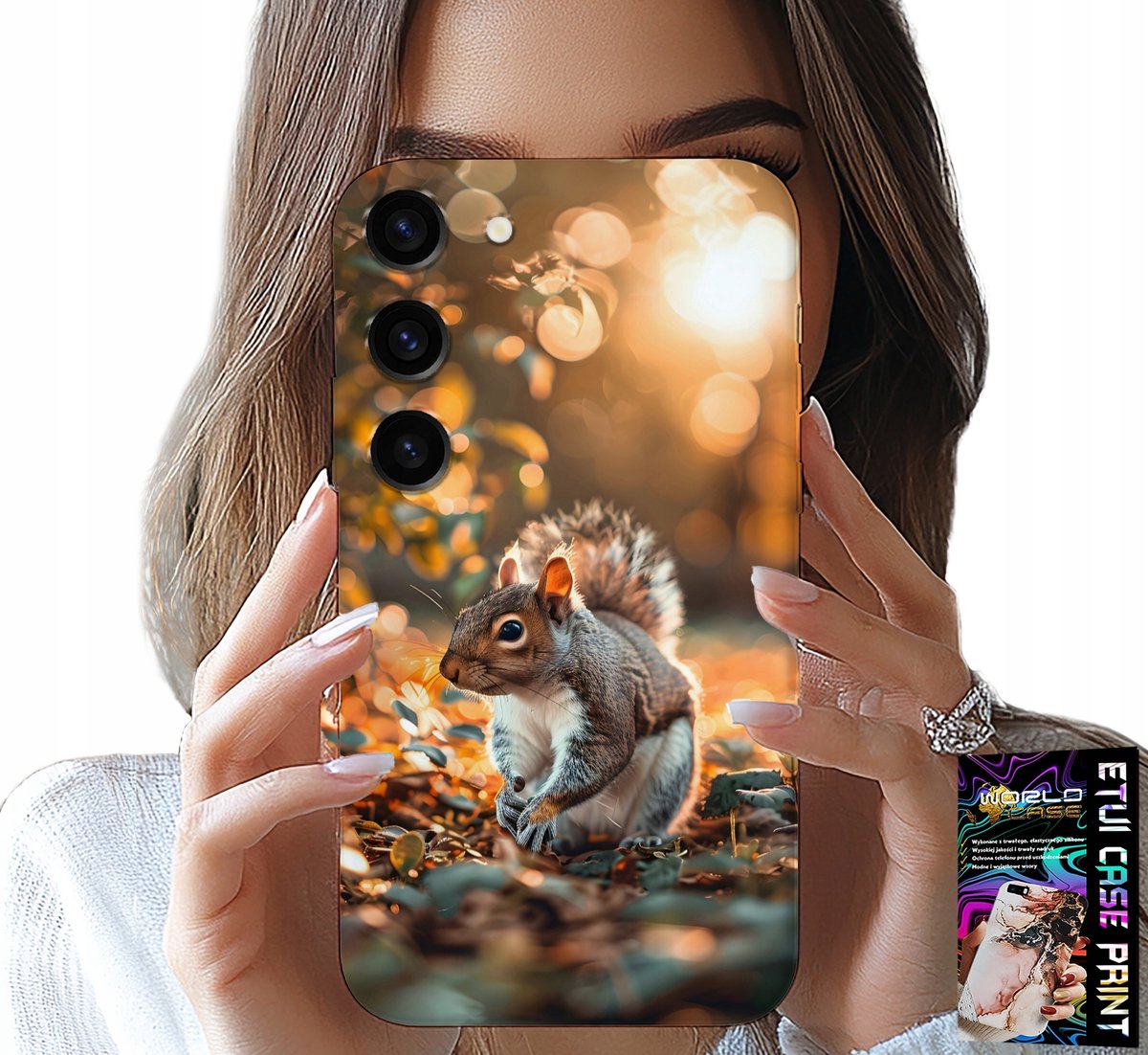 HOESJE VOOR SAMSUNG GALAXY S23 PLUS - SCHATTIGE EEKHOORN, HOESJE MET JE EIGEN MOTIEF