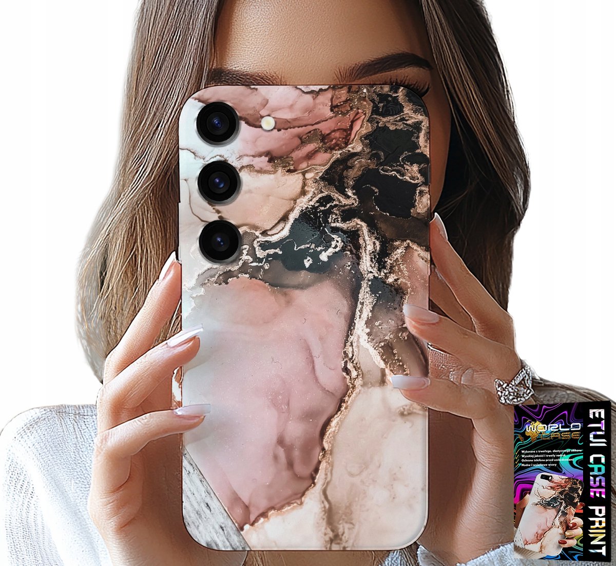 HOESJE VOOR SAMSUNG GALAXY S23 PLUS - ELEGANT MARMERMODIEUZE PATRONEN + GLAS