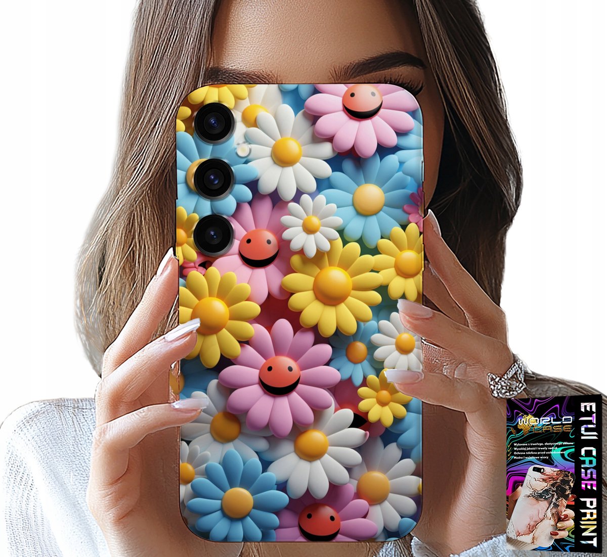HOESJE VOOR SAMSUNG GALAXY S24 PLUS - KLEURRIJKE BLOEMEN, MADELIEFJES