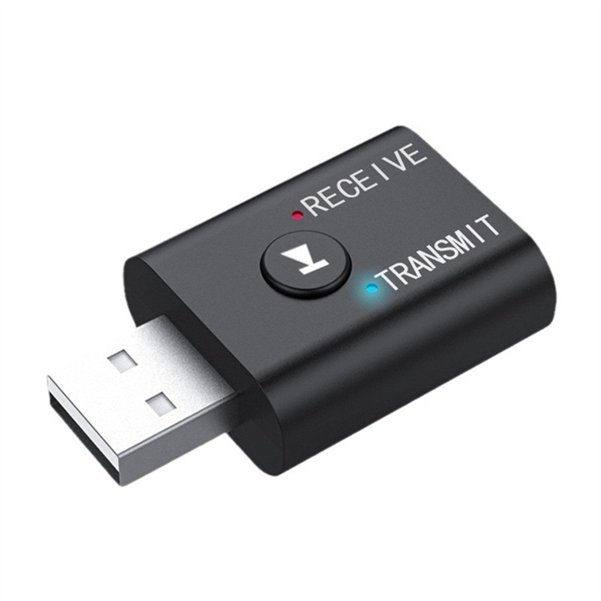 QTTVBTNA -Bluetooth Audio Zender En Ontvanger - 2-In-1 Draadloze Audio Adapter - Aluminiumlegering - Compact En Universeel Voor Reizen En Thuisgebruik - 1 Stuk