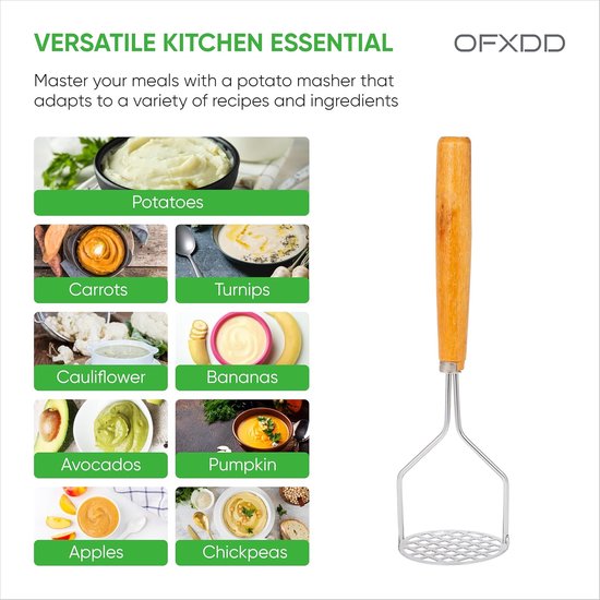 Aardappelstamper Keuken - Groente Smash Tool - Puree Maken - Roestvrij ...