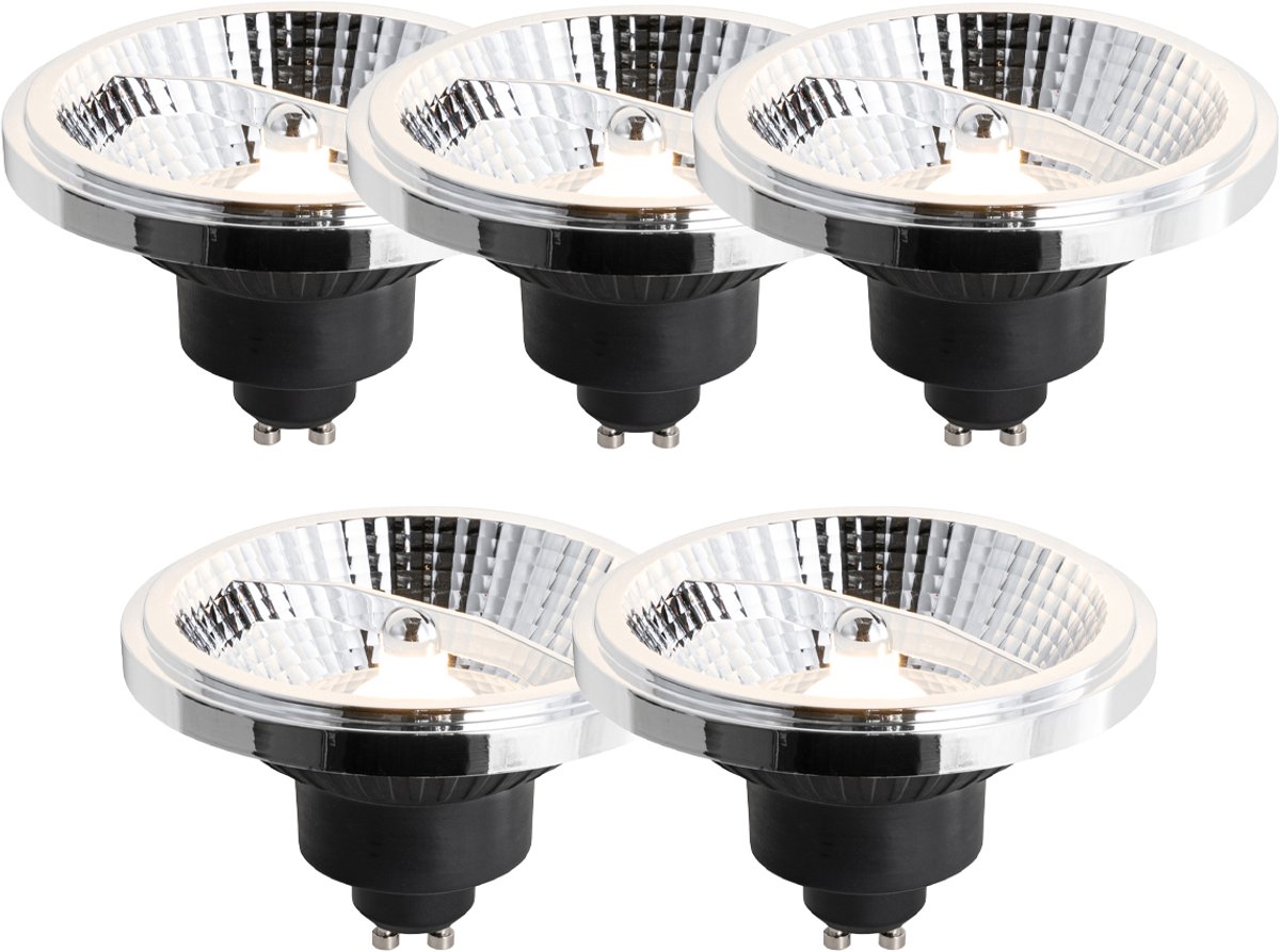 LUEDD Set van 5 GU10 dimbare LED lamp 111mm 10,5W 770 lm 2700K