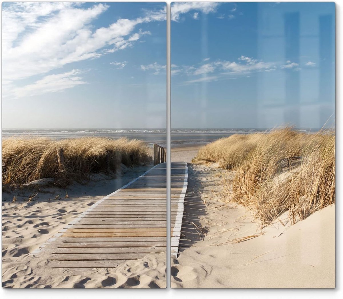 Fornuis Afdekplaten Werkbladbeschermers Glas Keuken Beschermen Gehard Veiligheidsglas Set van 2 Strandopgang Zee