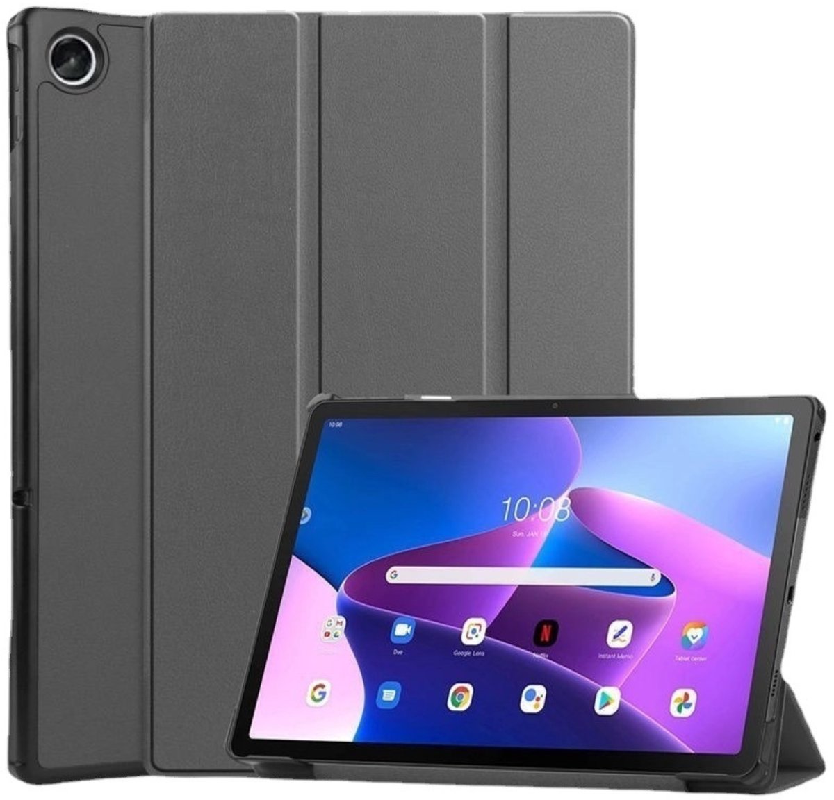 EtuiTab Lenovo Tab M10 Plus - Tablethoes - Zwart - Wake-Up Functie - Draagbare Hoes