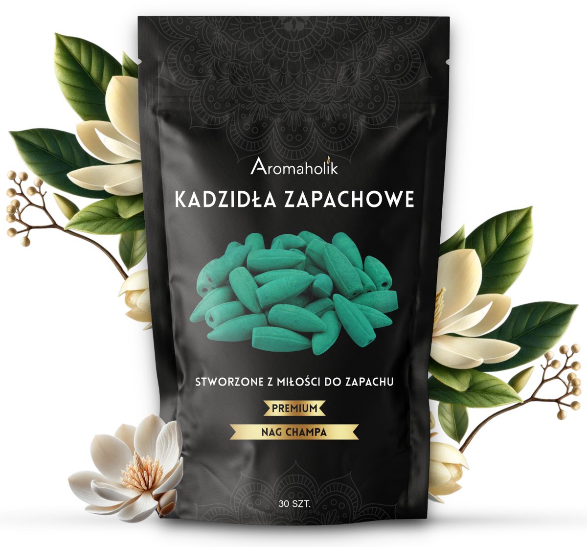 Aromaholik - Wierookkegels Backflow - Nag Champa - 30 stuks - XL - Waterval Effect - Natuurlijk