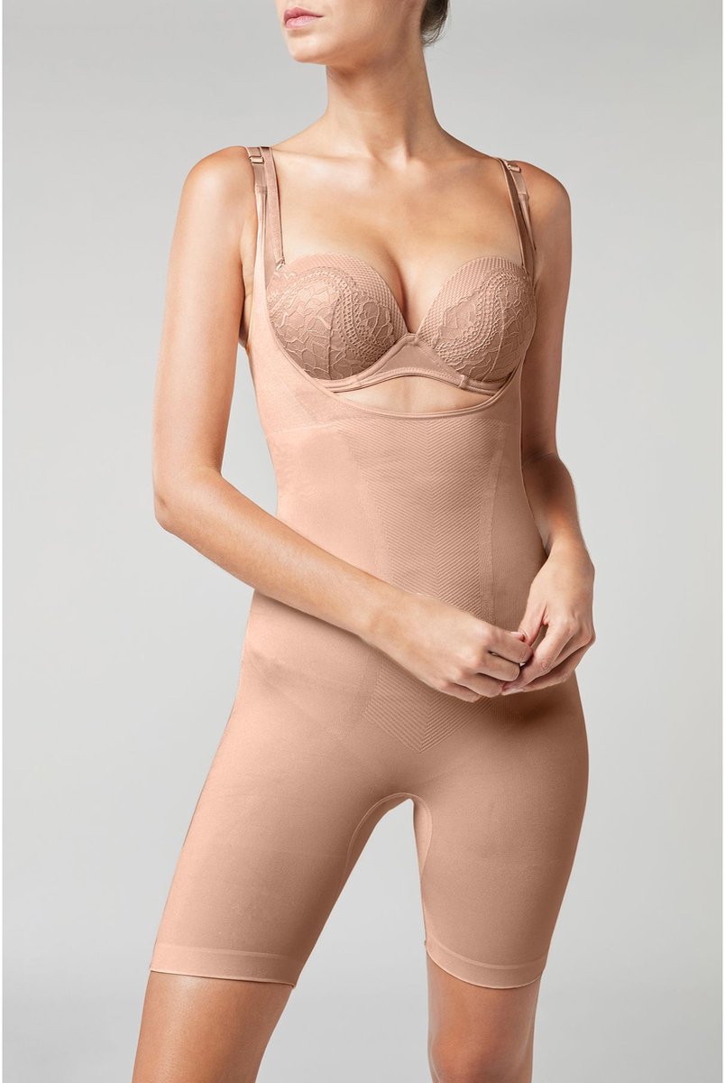 Next Dames - Wear Your Own Bra - Body met sterke buikcorrectie - Huidkleur Praline Nude