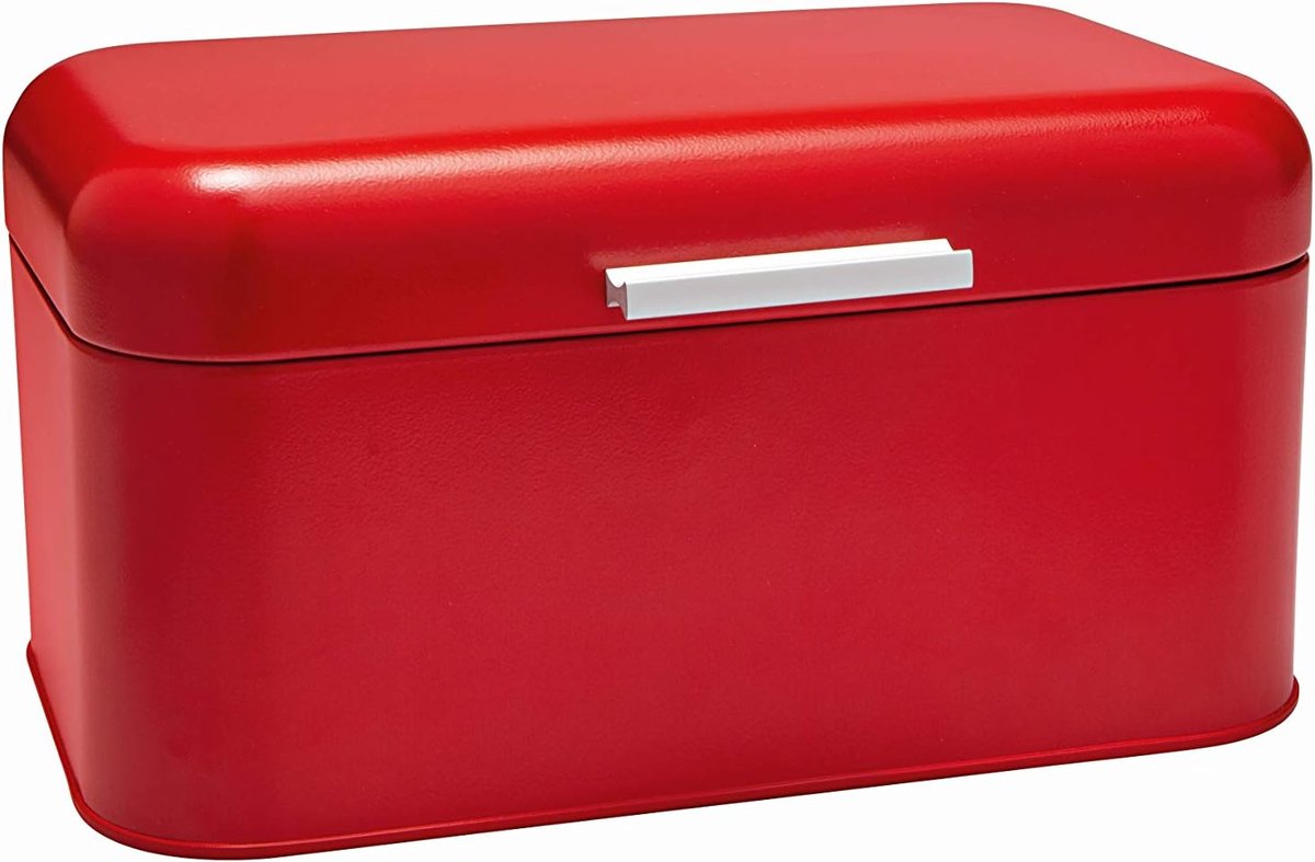 Broodtrommel Metaal - Broodbox Keuken - Vers Houden Brood - Stijlvol Keukendesign - 30 x 205 x 15 cm - Rood