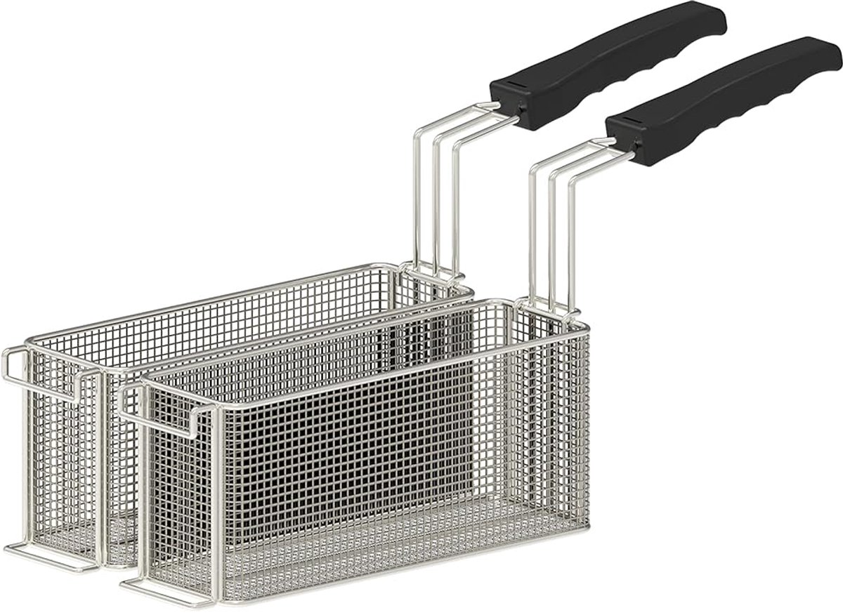 Friteuse Manden Set - Dubbele Manden - Frituren Thuis - Inhoud 2x 45L - B 105 x D 317mm