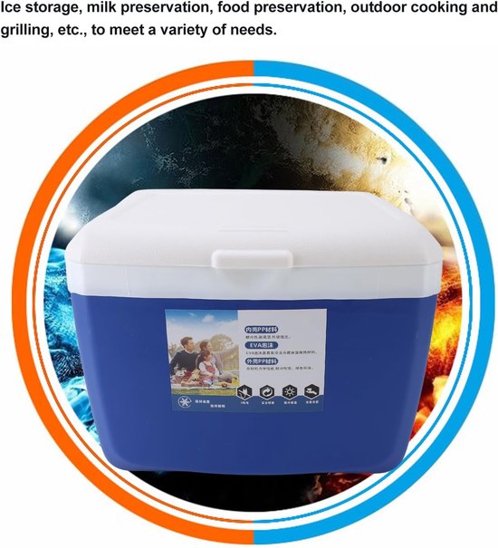 Geïsoleerde Koelbox - Draagbare Cooler - Outdoor Vervoer - Lekvrije Deksel - 13 Liter Inhoud - Blauw van Merkloos — afbeelding 4