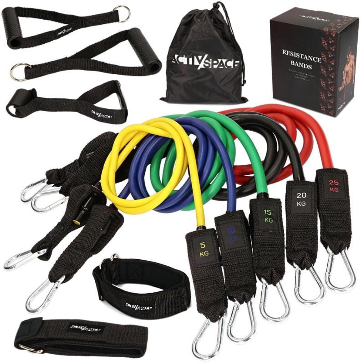 ACTIV SPACE - Weerstandsband Set - 5-75 kg - Latex - Multicolor