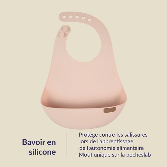 Difrax LOVI - Slabbetje van Siliconen - Lichtroze - Ergonomische pasvorm - Extra breed aan de onderkant van Difrax LOVI — afbeelding 2