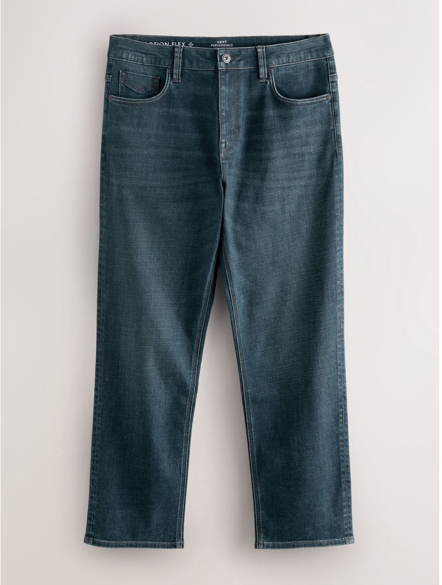 Next - Heren - Motionflex jeans met rechte pasvorm - Groen