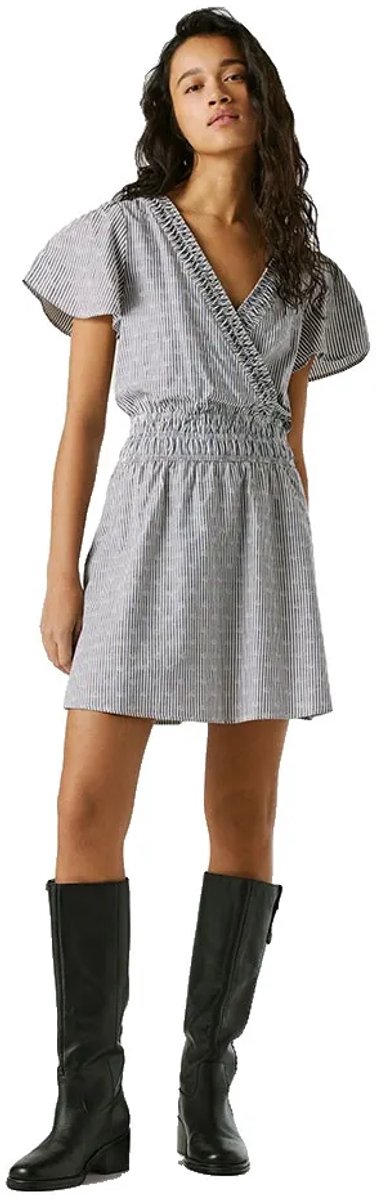 Pepe Jeans Cinsy Korte Mouwen Korte Jurk Grijs XL Vrouw
