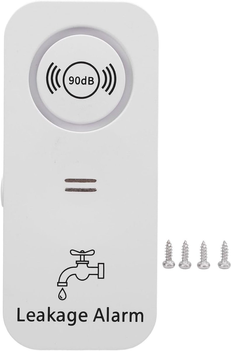 Waterlekkage Detector - Lekkagesensor - Huis Beveiligen - 90dB Alarm - IP66 Waterdicht - Wit