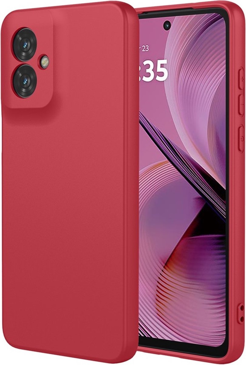 Hoesje geschikt voor Motorola Moto G55 - Phonesta Soft Silk Silicone Back Cover - Rood