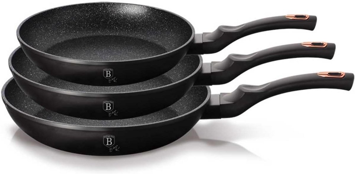Set van 3 koekenpannen Aluminium 20, 24 en 28 cm
