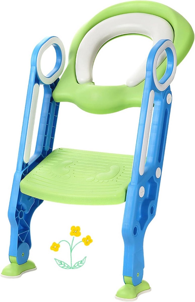 Kindertoiletbril met Ladder en Verstelbare Treden - Opvouwbare Toilettrainer voor Kinderen