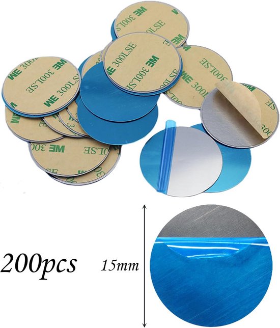120 Stuks Zelfklevende Metalen Plaatjes – 15/20/25 Mm, Roestvrij Staal, Met Dubbelzijdig Tape – Voor Tonies, Magneten, Decoratie En Opslag