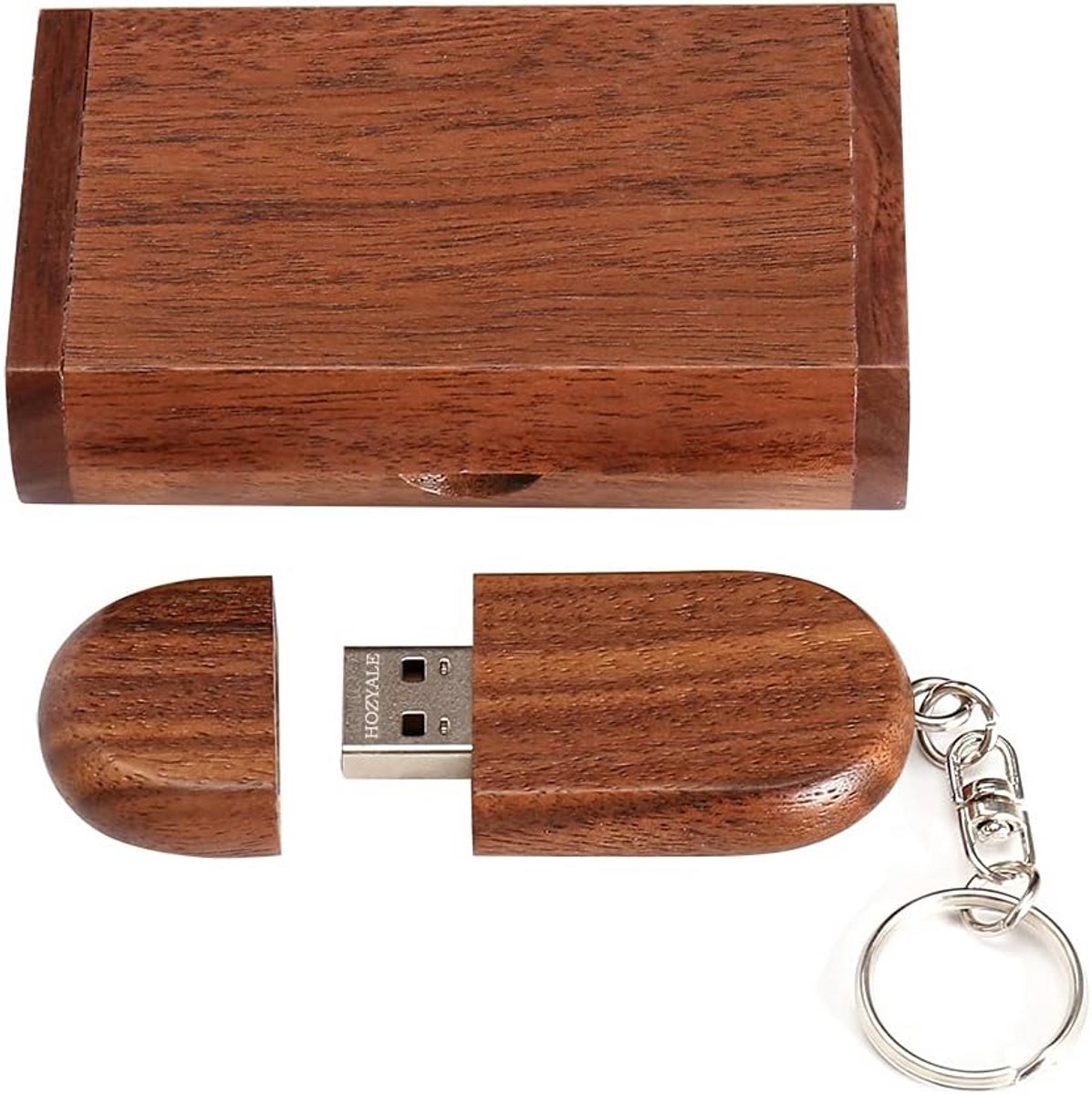 32GB Houten USB 2.0 Stick met Bijpassende Houten Opbergdoos Geheugen