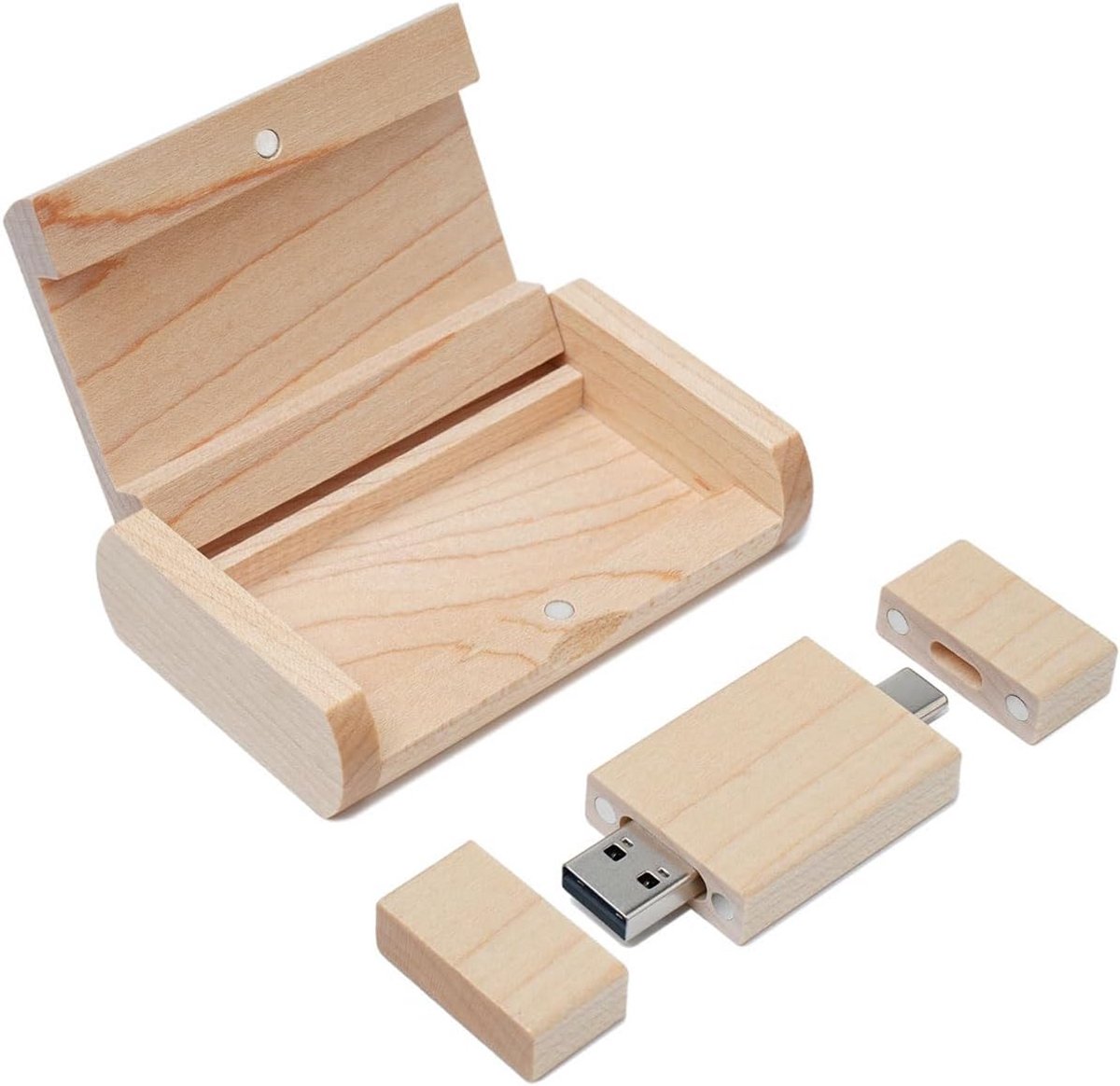 USB-C OTG Stick Hout 32GB voor Android Smartphones Dual Interface