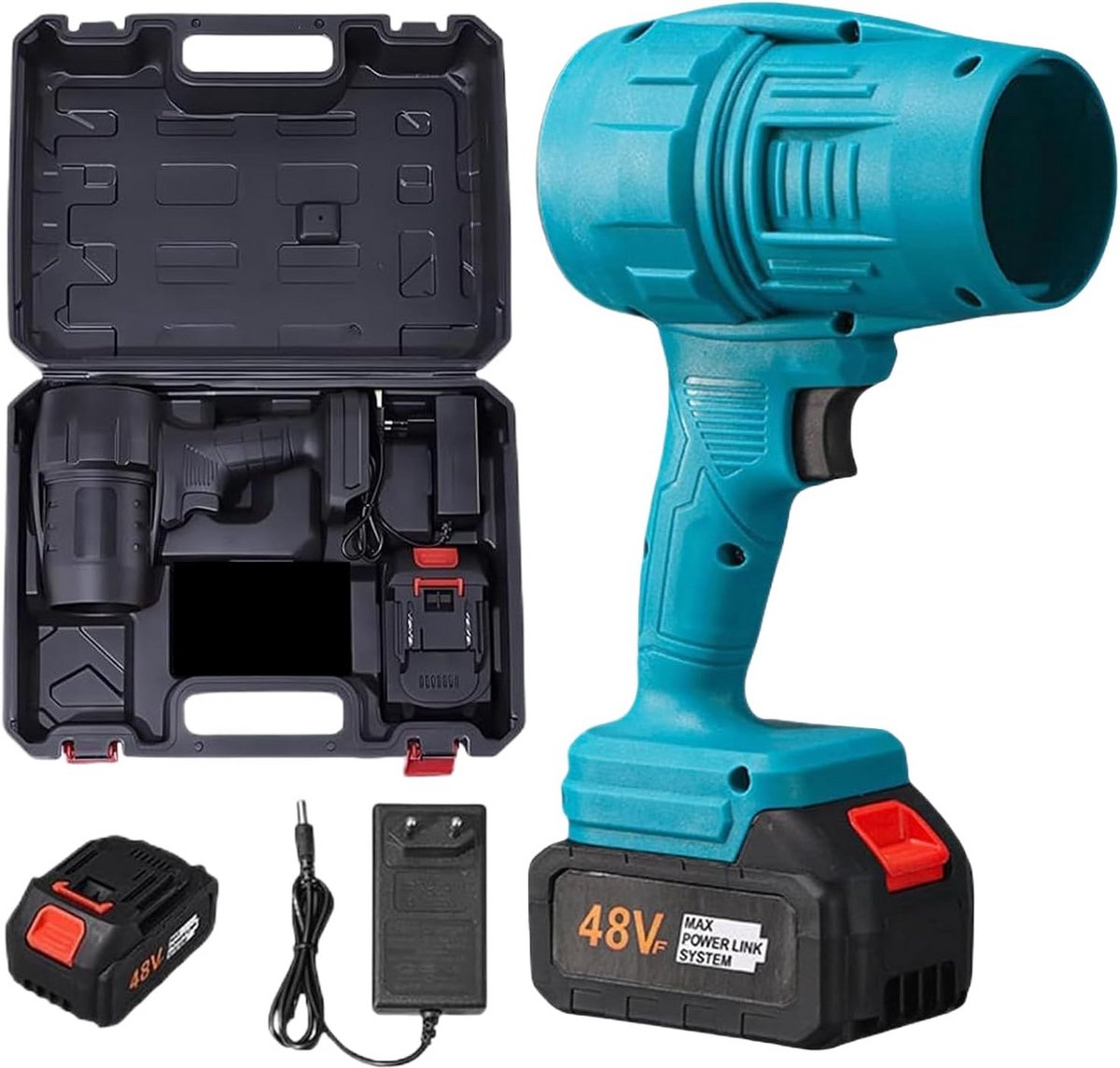 Draadloze Bladblazer Set - Krachtige Accu Stofzuiger Inclusief Batterij en Oplader voor Tuin, Oprit en Auto