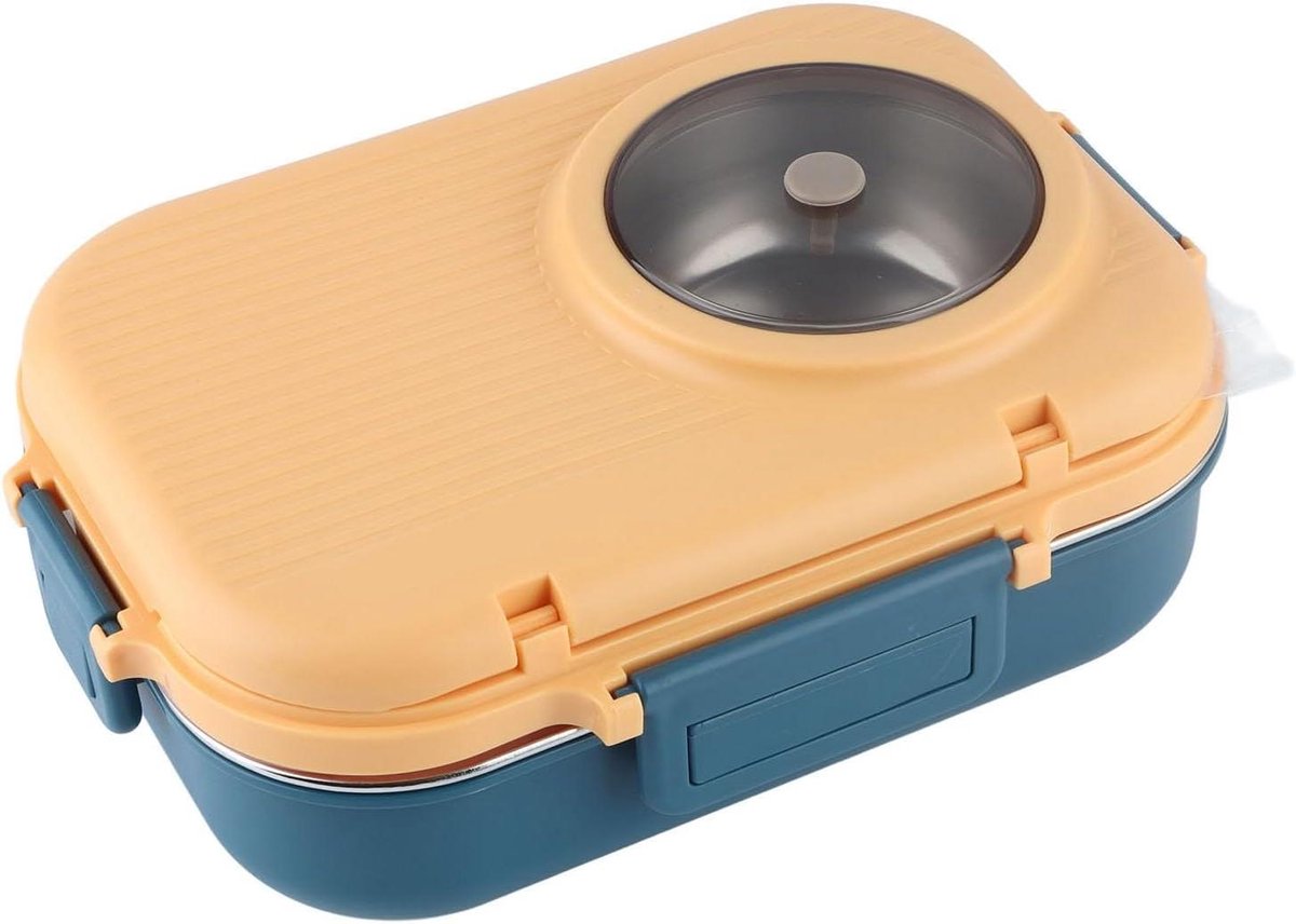 Roestvrijstalen Thermische Lunchbox met 3 Compartimenten en Soepkom, voor Kinderen