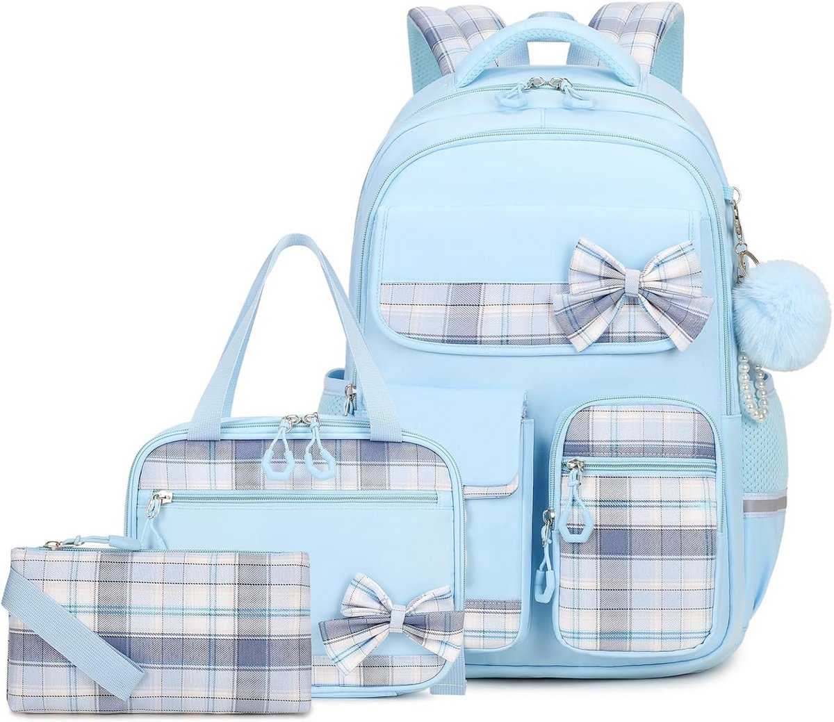 Complete 3-delige Schooltassen Set voor Meisjes - Inclusief Lunchtas en Etui
