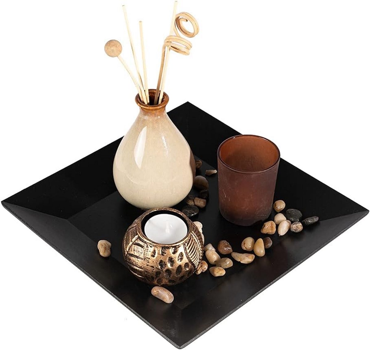 Decoratieve Glas Hout Keramiek Artikelen Veelkleurig Woondecoratie