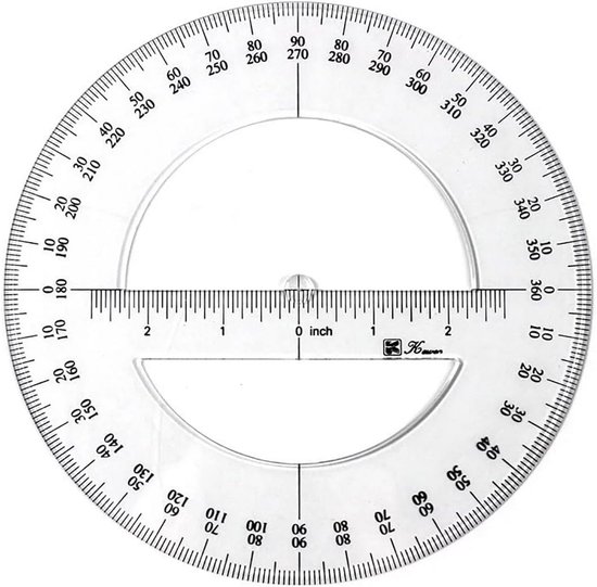 Ronde 360 Graden Gradenboog Liniaal voor Nauwkeurige Hoekmeting - 6 ...