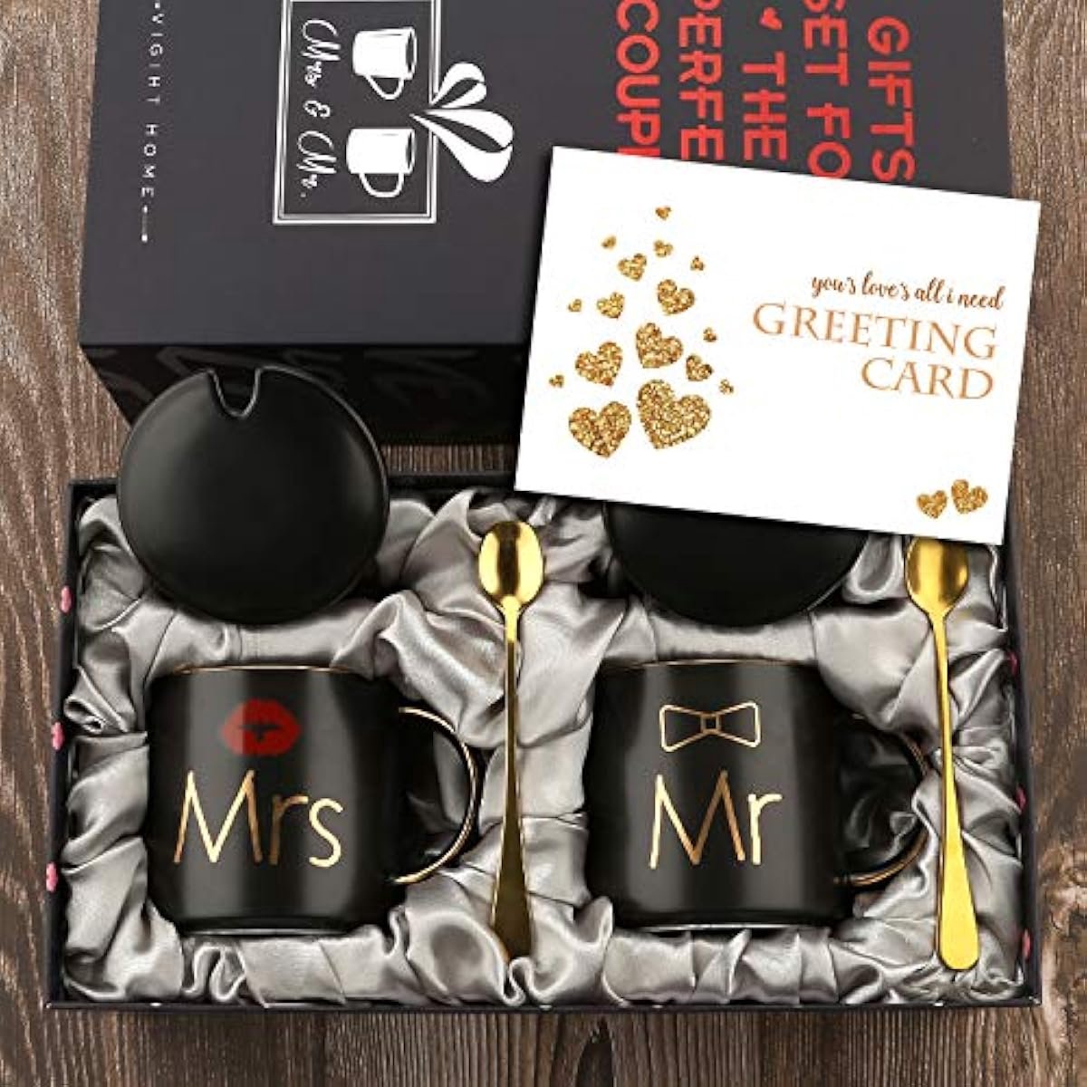Mr & Mrs Koffiemokken Set – Keramisch Marmer – Cadeau Voor Verloving, Bruiloft Of Jubileum – Voor Bruid En Bruidegom