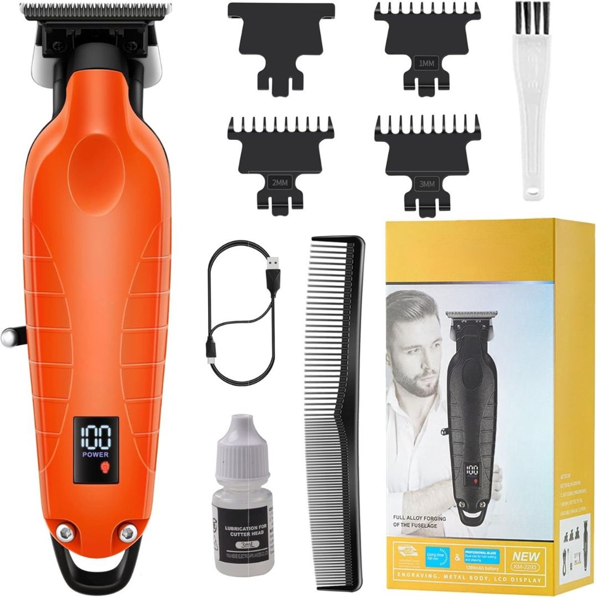 SCH® Trimmer Baard - Trimmer - Oranje - 5cm x 4cm x 17cm