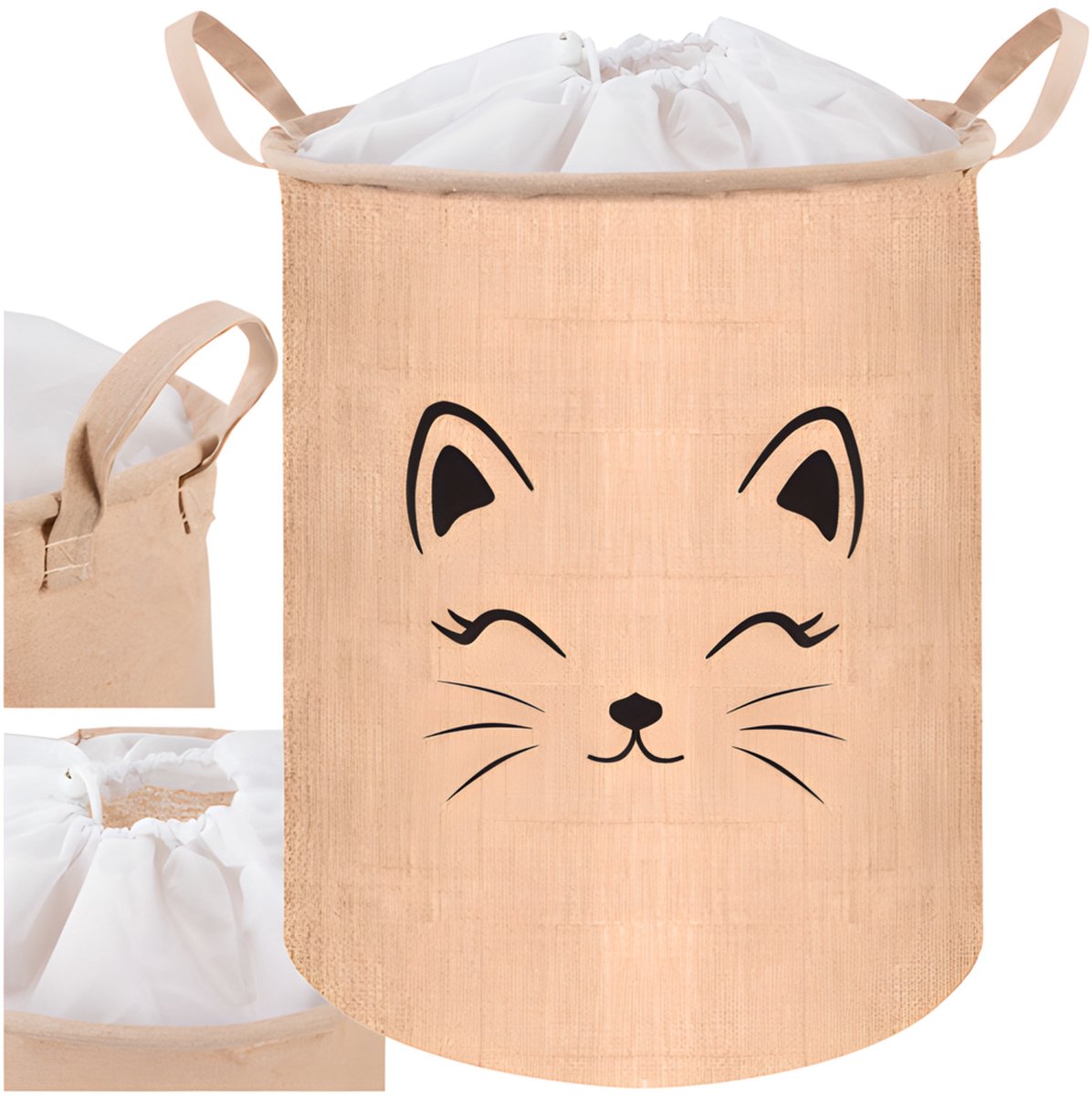 Kruzzel Speelgoedmand - beige - 35L - 32 x 43 cm - opbergmand - speelgoedkist - organizer