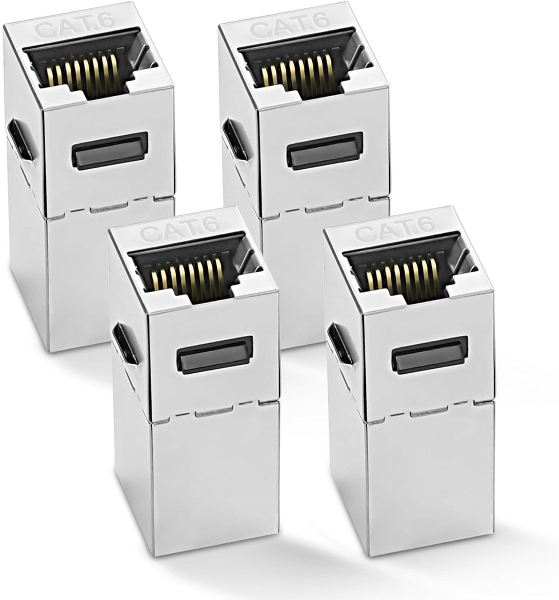 4x Keystone Jack RJ45 Vrouwelijke Koppelaar - Ethernet Kabel Verlengstuk Cat6 Afgeschermd