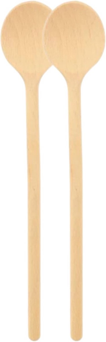 Set van 2 Houten Ronde Kook- en Baklepels 16 cm