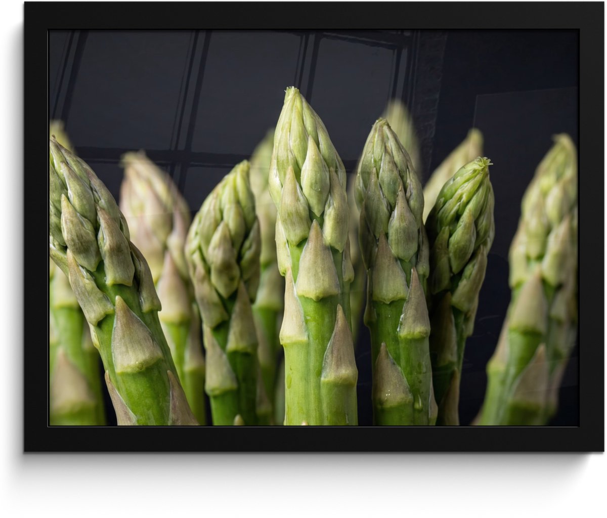 FrameYourWall Poster in lijst - Fotolijst 40x30 cm - Posters - Asperges - Groen - Zwart - Posterlijst zwart - Decoratie - Wanddecoratie woonkamer - Muurdecoratie slaapkamer