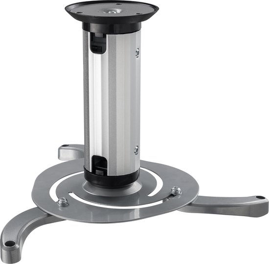 Universele projectorbeugel plafondmontage 10kg 360° draaibaar kantelbaar aluminium zilver met kabelmanagement