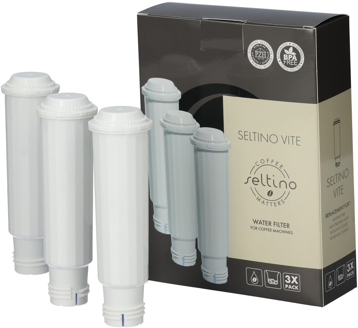 3 stuks Waterfilters geschikt voor Melitta Pro Aqua Claris waterfilter 6762511 / Krups Claris Waterfilter F088 / Nivona Claris Waterfilter 390700100