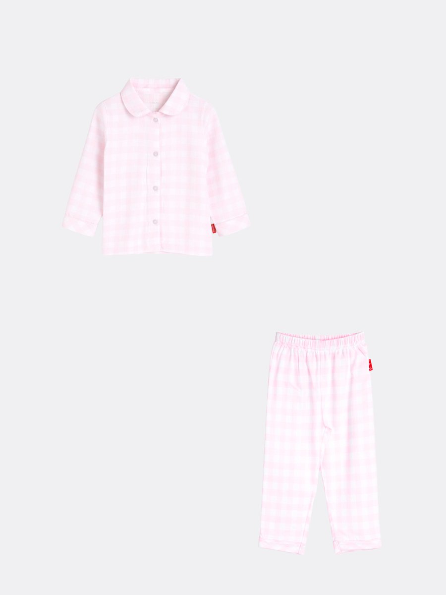 Claesen's® - Baby Flannel Pyjama Meisjes Pink Checks – 100% KatoenCL 3301-Baby Pink Checks-XL
