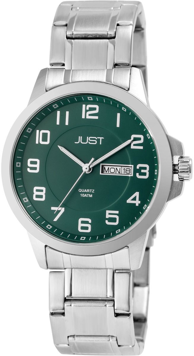 JUST Herenhorloge van roestvrij staal Anakin met roestvrijstalen band, 10 ATM, datum, klassiek modern