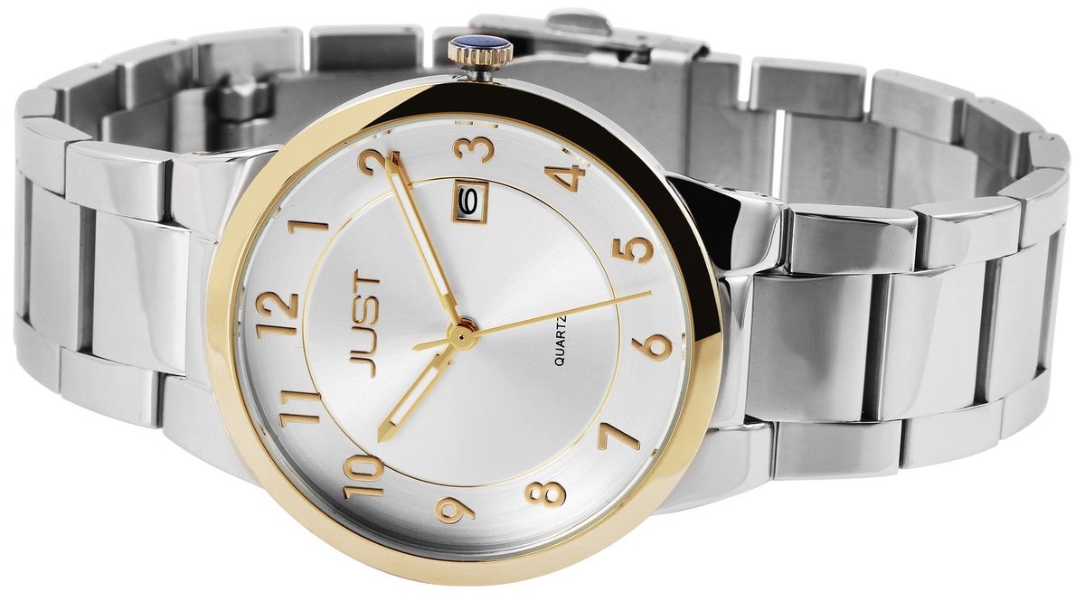 JUST Herenhorloge van roestvrij staal Collin JUST herenhorloge met roestvrijstalen kast en roestvrijstalen band