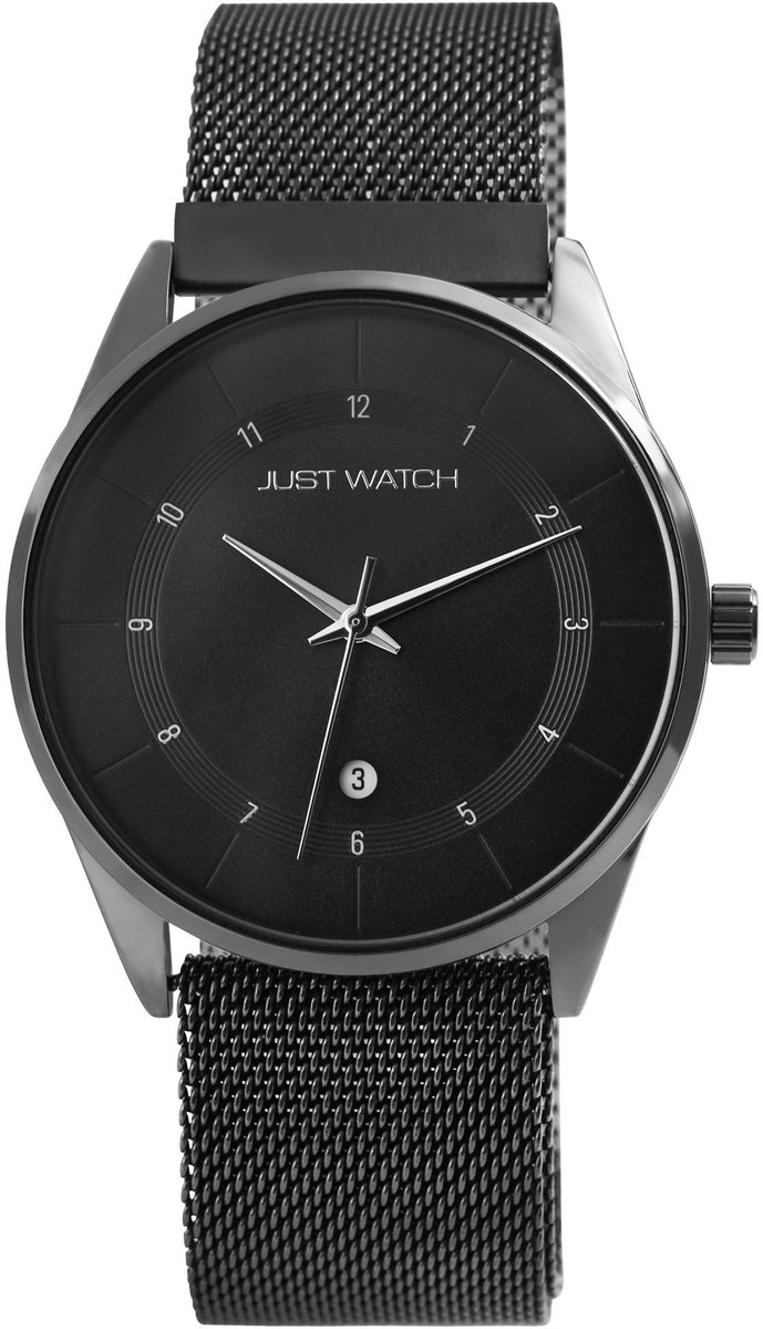 JUST WATCH Herenhorloge van roestvrij staal Dakota met magnetische meshband, 3 ATM, incl. geschenkdoos