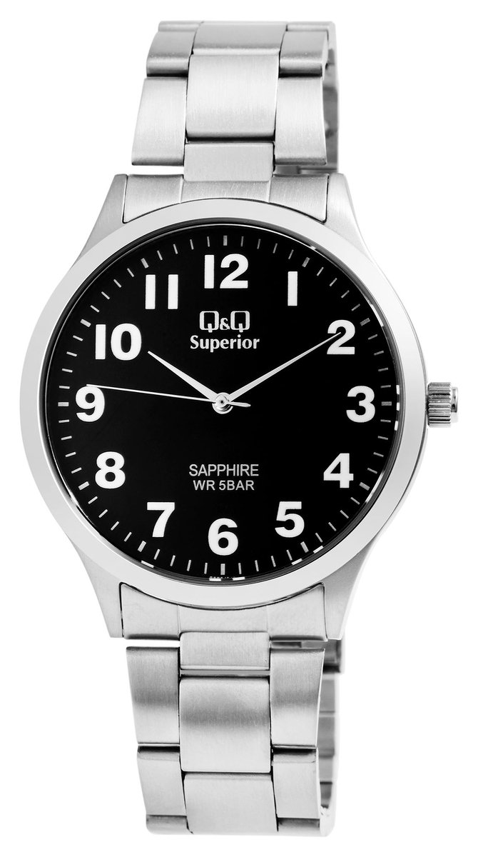 QQ Herenhorloge van roestvrij staal S278J214Y QQ Superior herenhorloge, roestvrij staal, saffierglas, 5