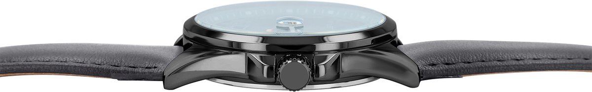 JUST WATCH herenhorloge echt leer datumweergave
