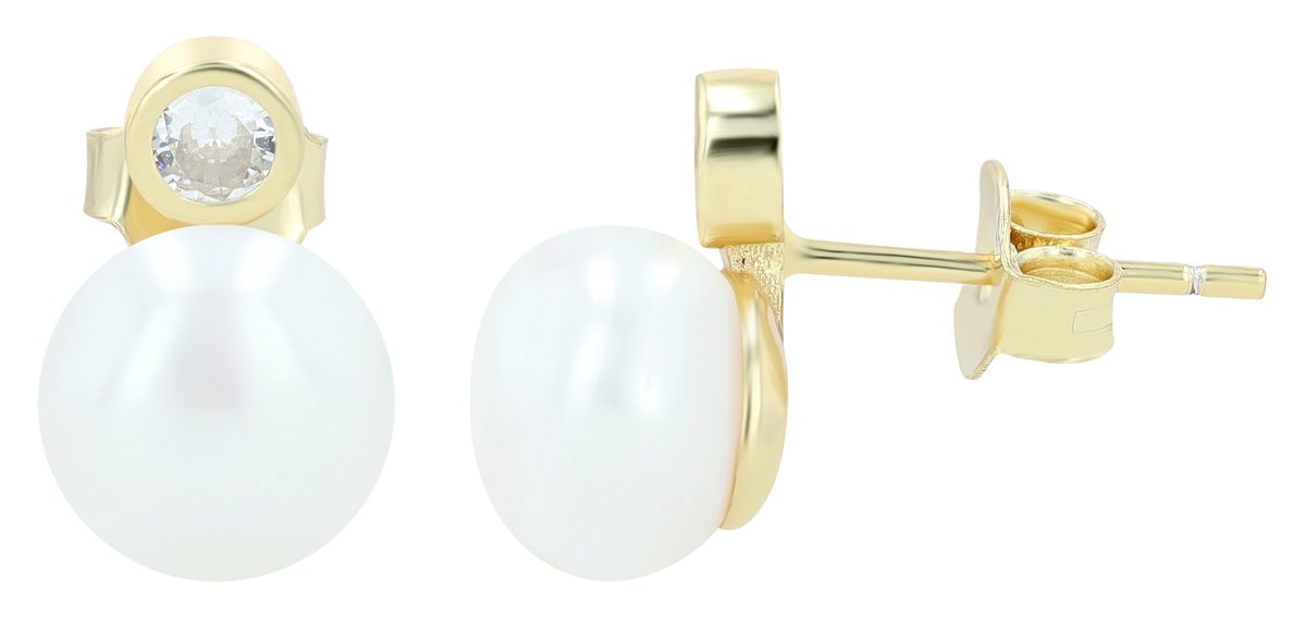 AKZENT Accent dames oorbel 5300624 "Asrah" 925/- echt zilver met zoetwaterparel zirkonia,