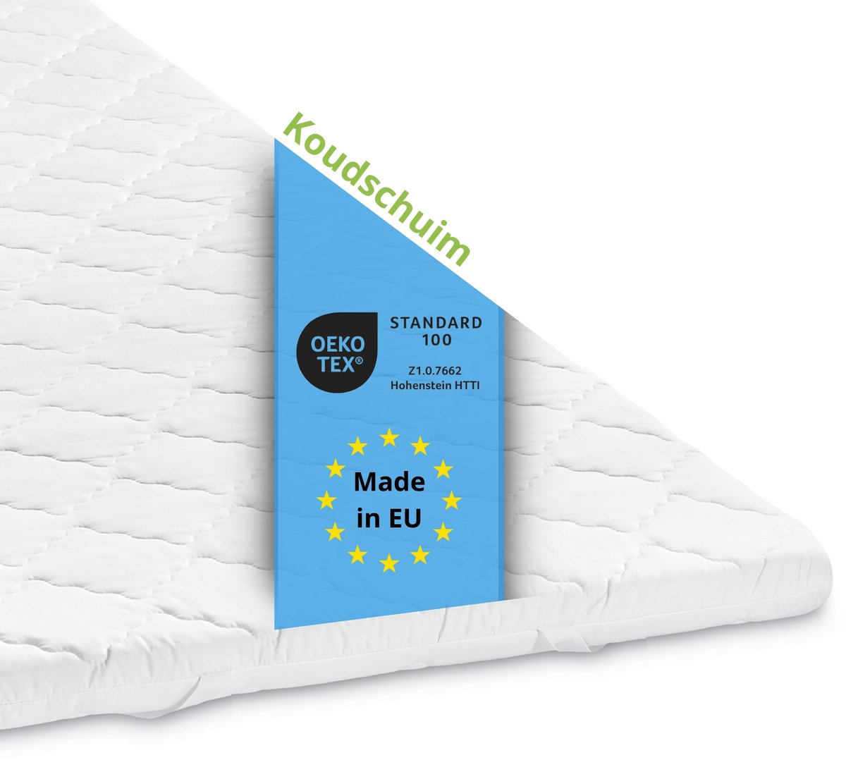 Bodyprotect koudschuim topper - matrastopper 100x200 cm - hoogte 6 cm - comfortabele matrasoplegger met 4 elastische hoekbanden - geschikt voor alle matrassen en bedden - Made in EU - 100 x 200 x 6 cm - wit