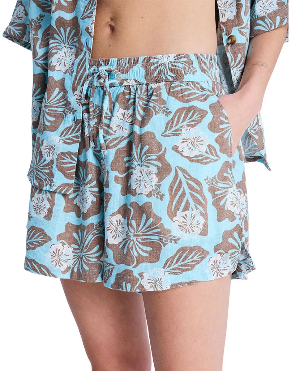 Roxy Lekeitio Break Shorts Met Hoge Taille S Vrouw Brownie Hibiscus Hype